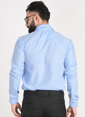 FUBAR Men Solid Formal Light Blue Shirt