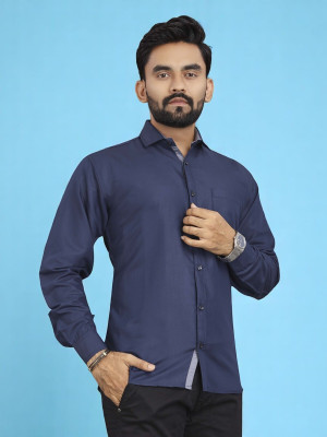LAXMI TRENDING Men Solid Casual Blue Shirt