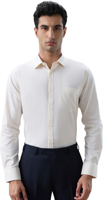 PARK AVENUE Men Solid Formal Yellow Shirt