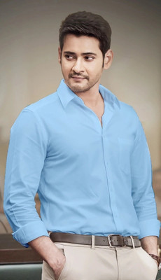 MAHADEV ENTERPRISE Men Solid Formal Blue Shirt