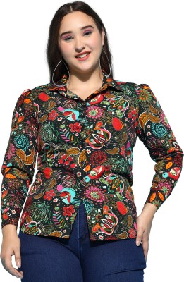 ANUSHIL Women Printed Casual Dark Green Shirt