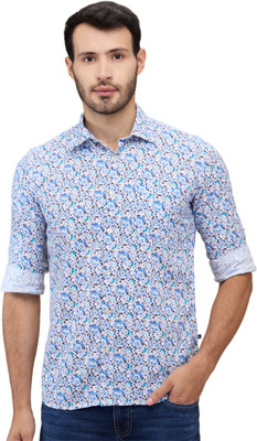 PARX Men Printed Casual Blue Shirt
