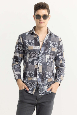 Snitch Men Printed Casual Multicolor Shirt