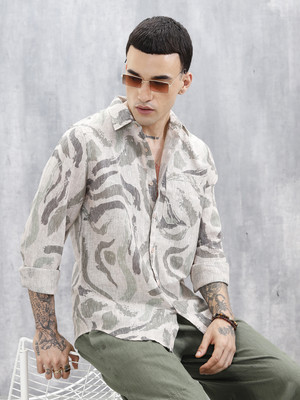 WROGN Men Printed Casual Green Shirt