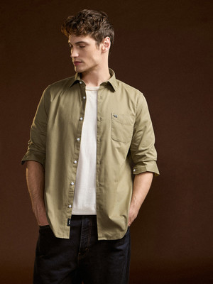 THE BEAR HOUSE Men Solid Formal Light Green Shirt