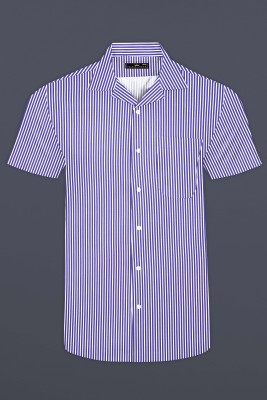 french crown Men Striped Casual Purple Shirt