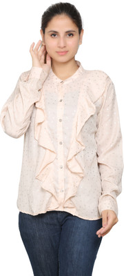 Divinelove Women Self Design Casual Pink Shirt