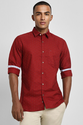 PETER ENGLAND Men Printed Casual Red, White Shirt