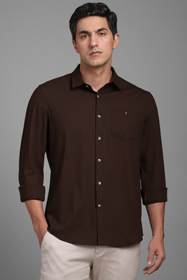 LOUIS PHILIPPE Men Solid Casual Brown Shirt