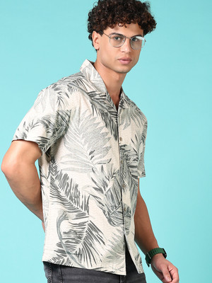 V-MART Men Printed Casual Beige Shirt