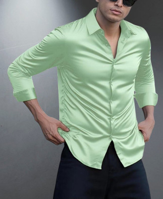 SATADHAR ENTERPRISE Men Solid Casual Light Green Shirt