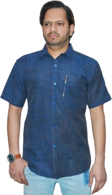 MAFASHIONHOUSE Men Self Design Casual Blue, Multicolor Shirt