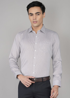 VAN HEUSEN Men Self Design Formal Grey Shirt