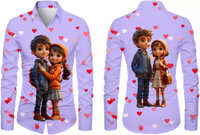 VMENTERPRISE Men Printed Casual Purple Shirt