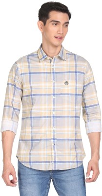 U.S. POLO ASSN. Men Checkered Casual Beige Shirt