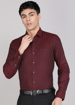 ARROW Men Checkered Formal Maroon Shirt
