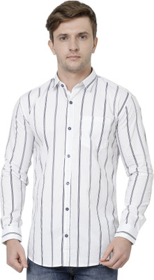 PEARL OCAN Men Self Design Casual White Shirt