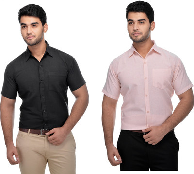 DESHBANDHU KHADI Men Solid Formal Multicolor Shirt(Pack of 2)