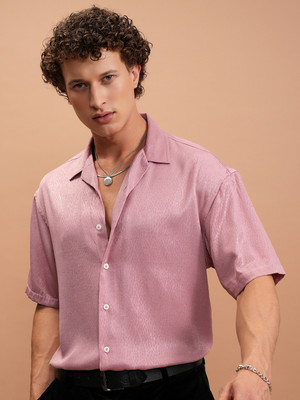 HIGHLANDER Men Solid Casual Pink Shirt