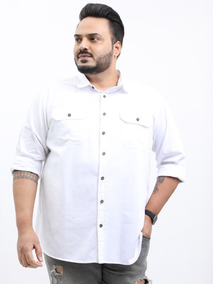HIGHLANDER Men Solid Casual White Shirt
