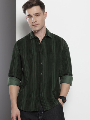 The Indian Garage Co. Men Printed Casual Green Shirt