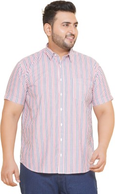 JOHN PRIDE Men Striped Casual Grey, Red, White Shirt