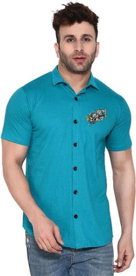 Money Leaf Men Printed Casual Light Green Shirt