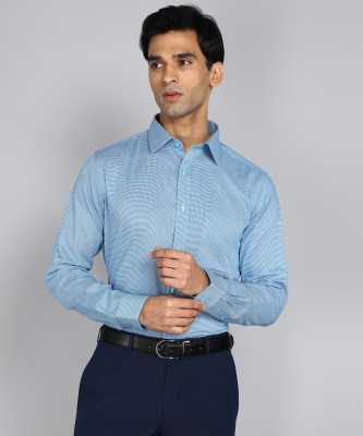 Raymond Men Self Design Formal Light Blue Shirt