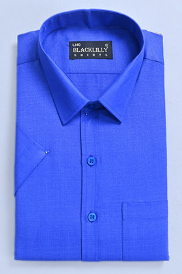 BlackLilly Men Solid Casual Blue Shirt