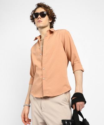 CAMPUS SUTRA Men Printed Casual Orange Shirt