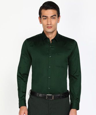 PETER ENGLAND Men Solid Formal Green Shirt