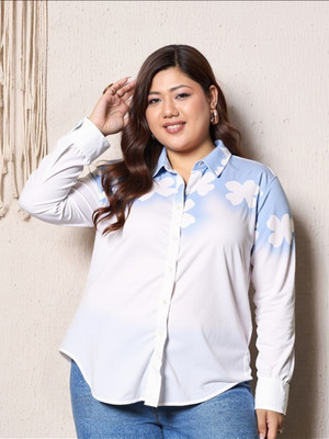 PP PRODUCTIONS Women Floral Print Casual Blue Shirt