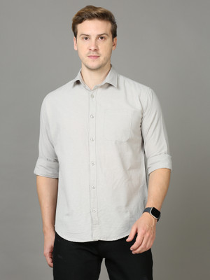Rope Men Solid Casual Grey Shirt