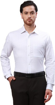 Raymond Men Self Design Formal Light Blue Shirt