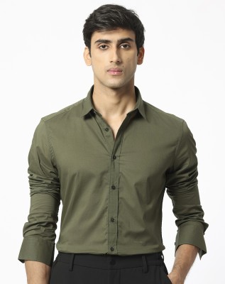 RARE RABBIT Men Solid Casual Dark Green Shirt