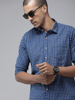 Pepe Jeans Men Checkered Casual Blue Shirt