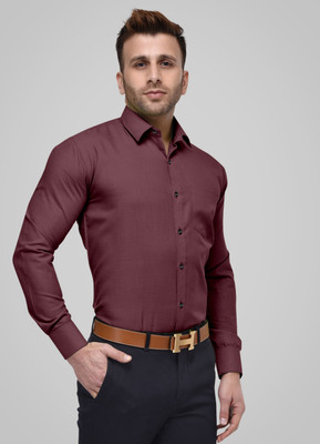 TRENDING SHIRTWALE Men Solid Casual Maroon Shirt