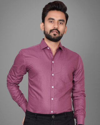 GLOBAL NOMAD Men Solid Casual Purple Shirt