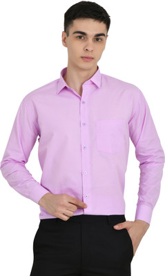 ZONYWILLS Men Solid Formal Pink Shirt