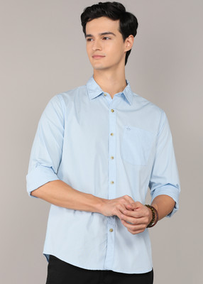 WROGN Men Solid Casual Light Blue Shirt