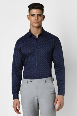 VAN HEUSEN Men Printed Party Blue Shirt