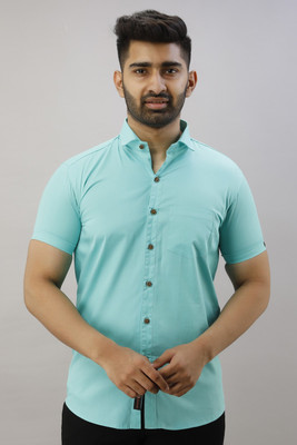 Pactimo Men Solid Casual Light Blue Shirt