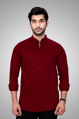 Kriso Creation Men Solid Casual Maroon Shirt