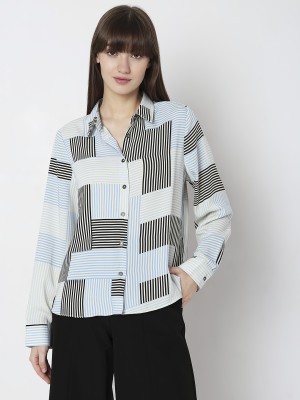 VERO MODA Women Striped Casual White Shirt