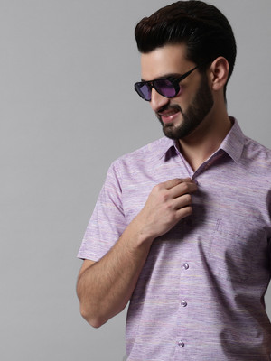 JAINISH Men Self Design Casual Purple Shirt