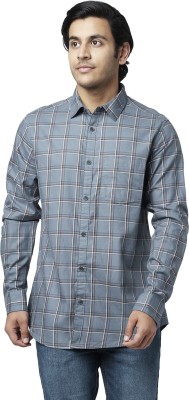 YU by Pantaloons Men Checkered Casual Grey Shirt