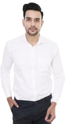 FAVNIC Men Solid Formal White Shirt