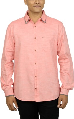 KUONS AVENUE Men Self Design Casual Orange Shirt