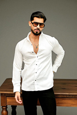 TRENDING LAXMI TREND Men Solid Casual White Shirt(Pack of 2)
