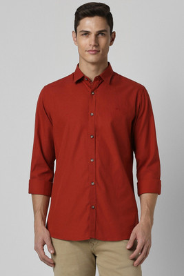 PETER ENGLAND Men Solid Casual Red Shirt